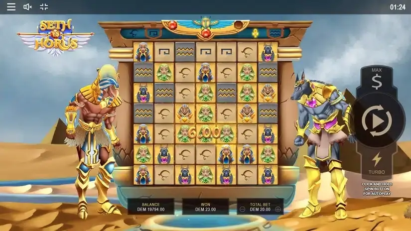 Seth vs Horus slot screenshot 3