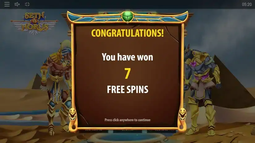 Seth vs Horus slot screenshot 4