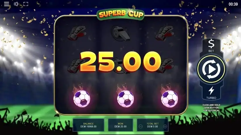Superb Cup slot screenshot 2