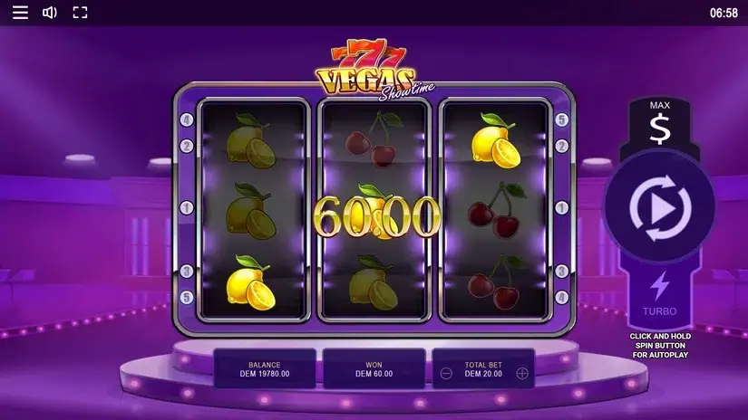 Vegas Showtime slot screenshot 