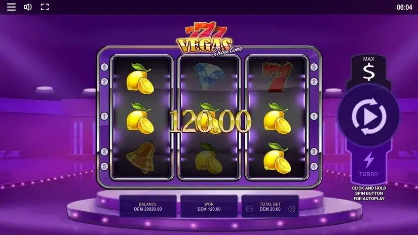 Vegas Showtime slot screenshot 2