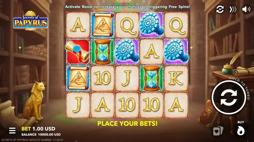 Secrets of Papyrus slot screenshot 1