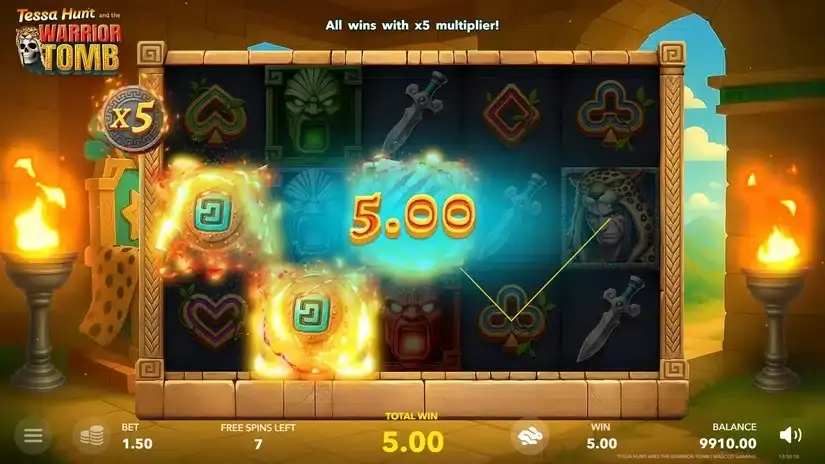 Tessa Hunt and the Warrior Tomb slot screenshot 3