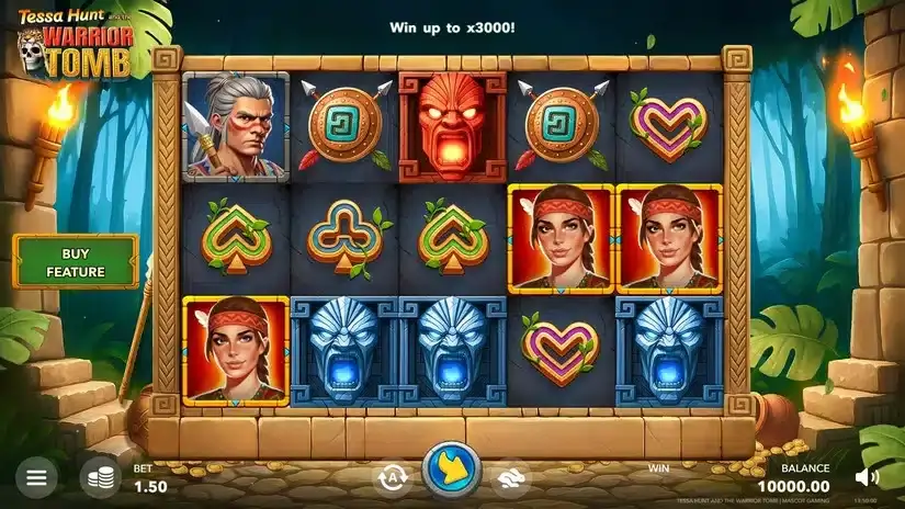 Tessa Hunt and the Warrior Tomb slot screenshot 1