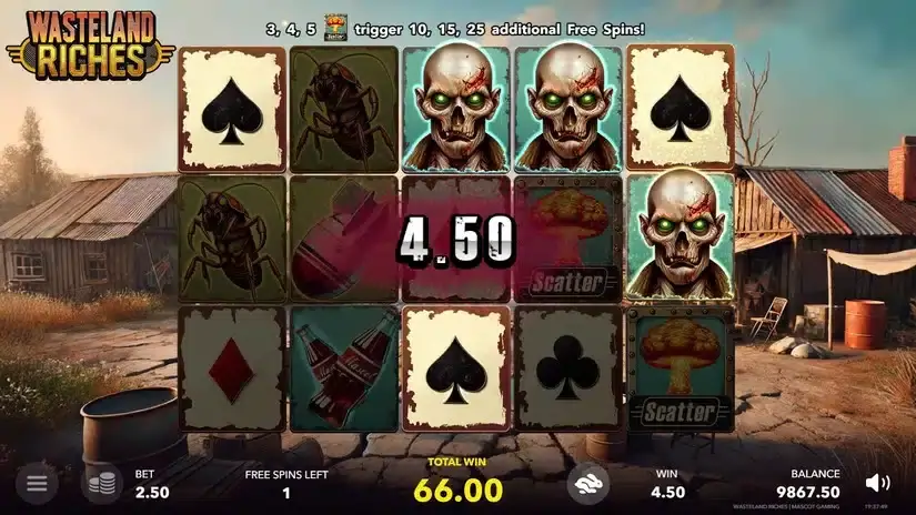 Wasteland Riches slot screenshot 3