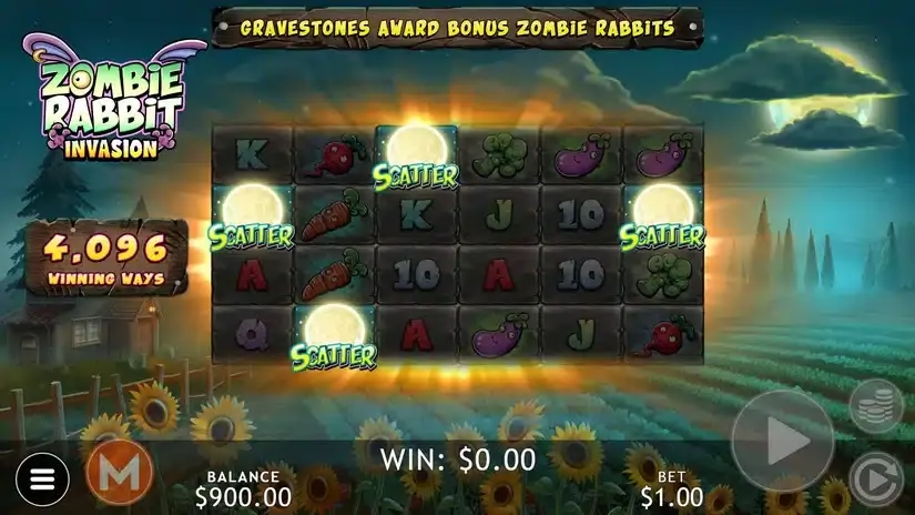 Zombie Rabbit Invasion slot screenshot 2