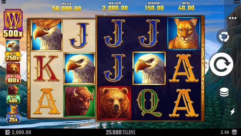 25000 Talons slot screenshot 