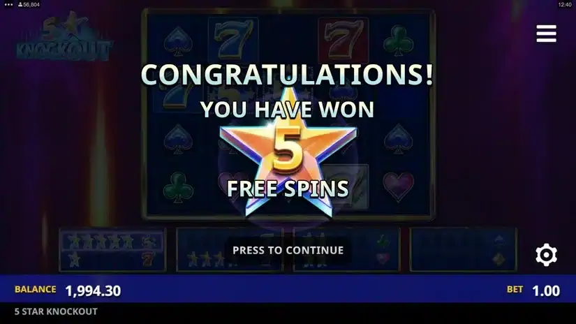 5 Star Knockout slot screenshot 4