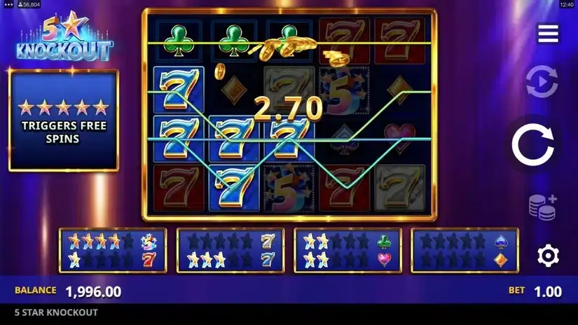 5 Star Knockout slot screenshot 2