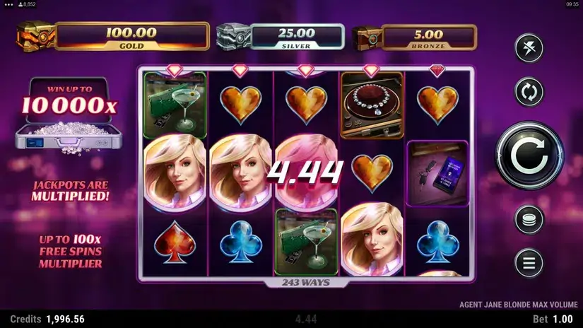 Agent Jane Blonde Max Volume slot screenshot 2