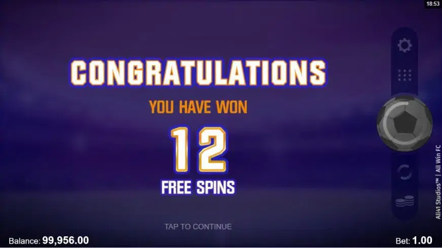 All Win FC slot screenshot 3