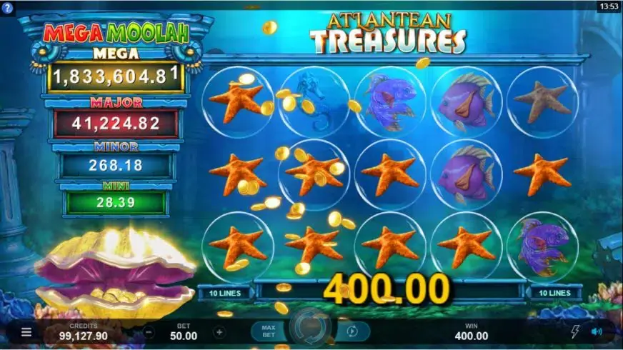 Atlantean Treasures Mega Moolah slot screenshot 3