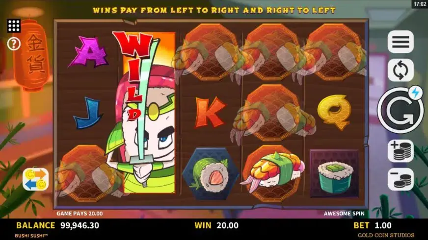Bushi Sushi slot screenshot 2