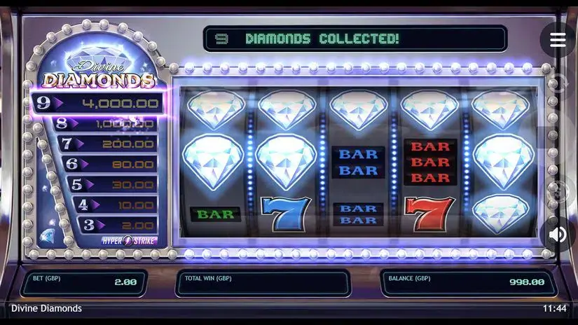 Divine Diamonds slot screenshot 3