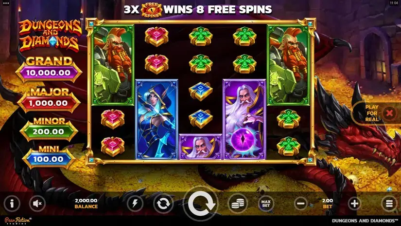 Dungeons and Diamonds slot screenshot 