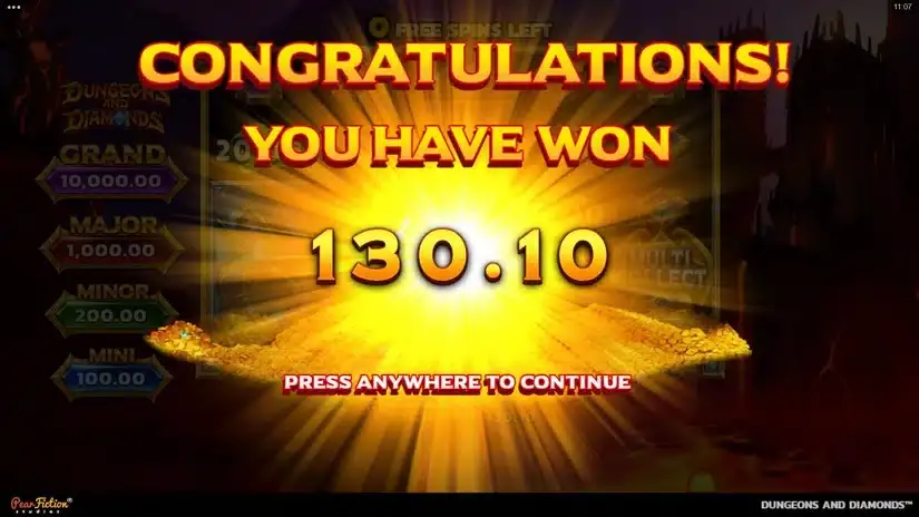 Dungeons and Diamonds slot screenshot 