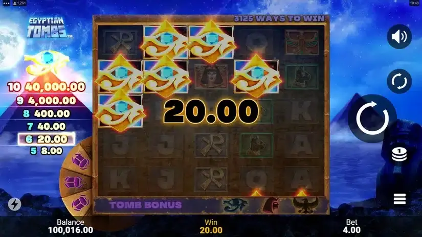 Egyptian Tombs slot screenshot 2