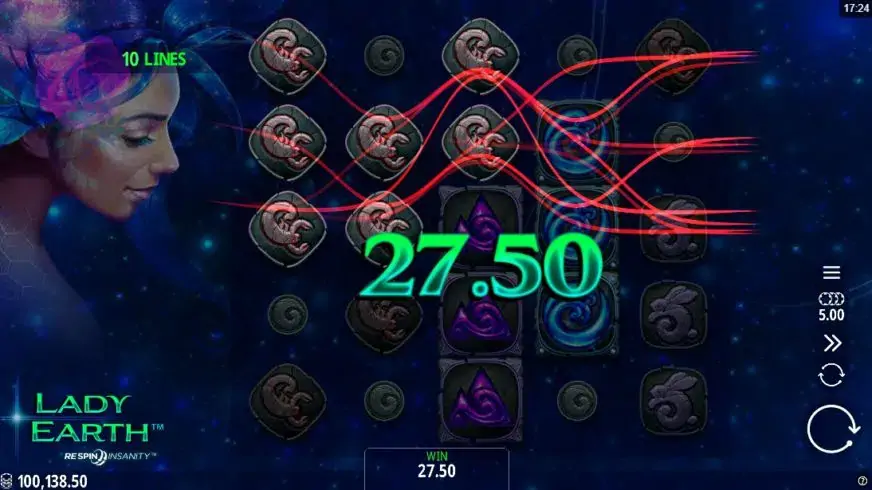 Lady Earth slot screenshot 2