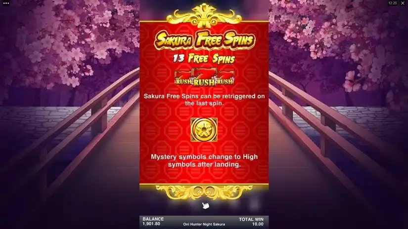 Oni Hunter Night Sakura slot screenshot 5