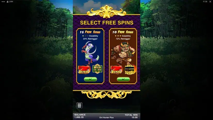 Oni Hunter Plus slot screenshot 4