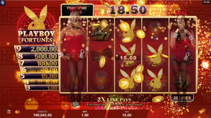 Playboy Fortunes slot screenshot 
