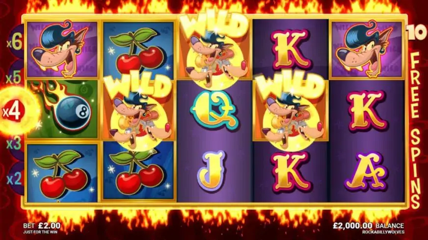 Rockabilly Wolves slot screenshot 3