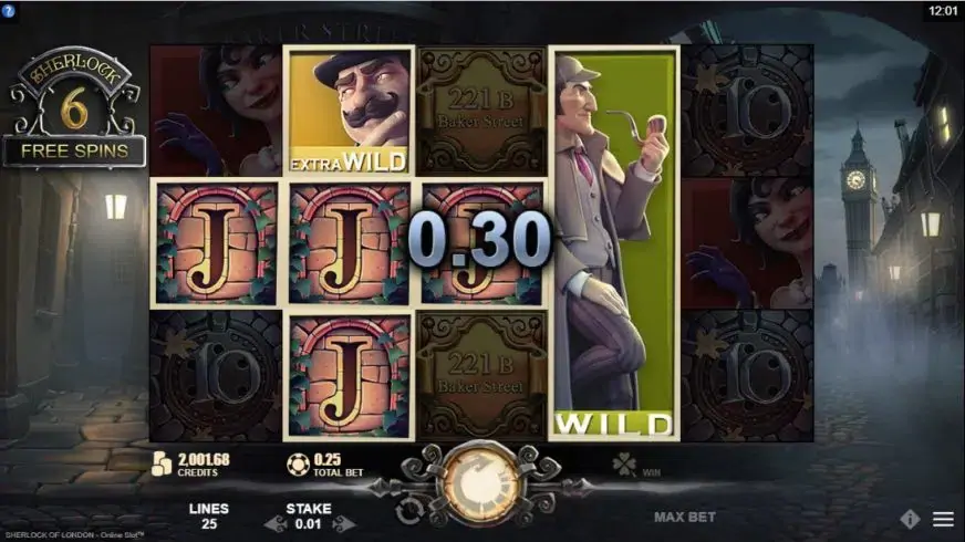 Sherlock of London slot screenshot 5