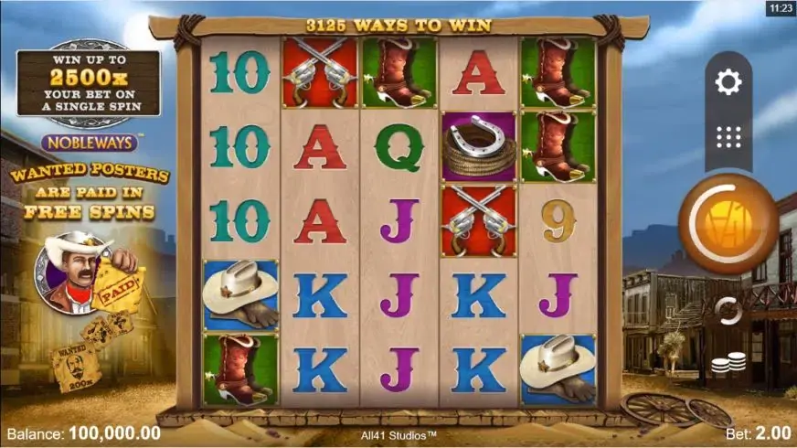 Wanted Outlaws Nobleways slot screenshot 