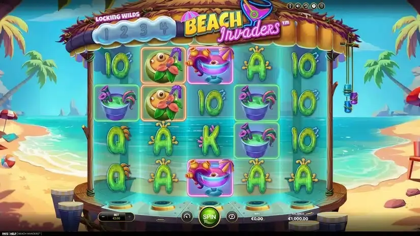 Beach Invaders slot screenshot 