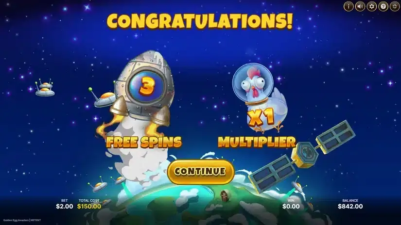 Golden Egg Invaders slot screenshot 4