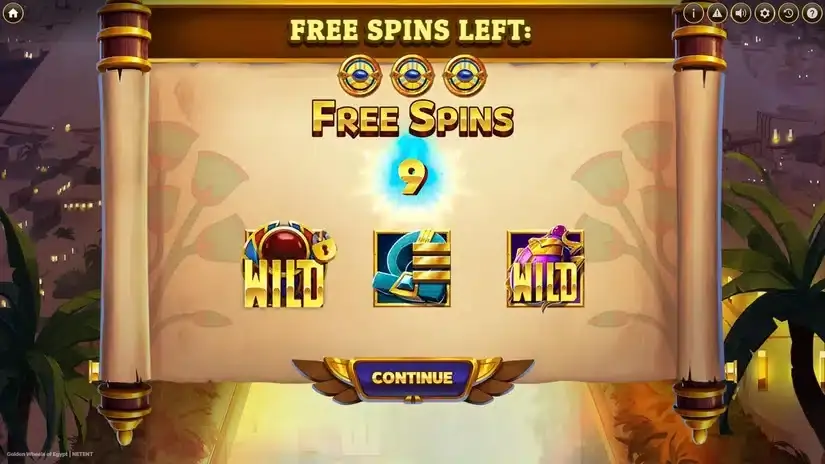 Golden Wheels of Egypt slot screenshot 