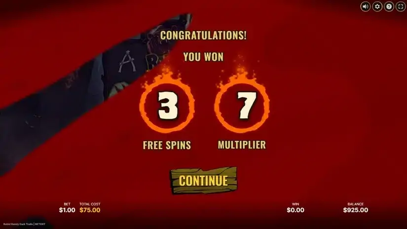 Rabid Randy Dark Trails slot screenshot 3