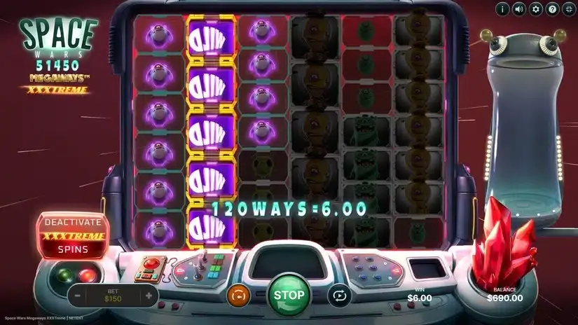 Space Wars XXXtreme Megaways slot screenshot 2