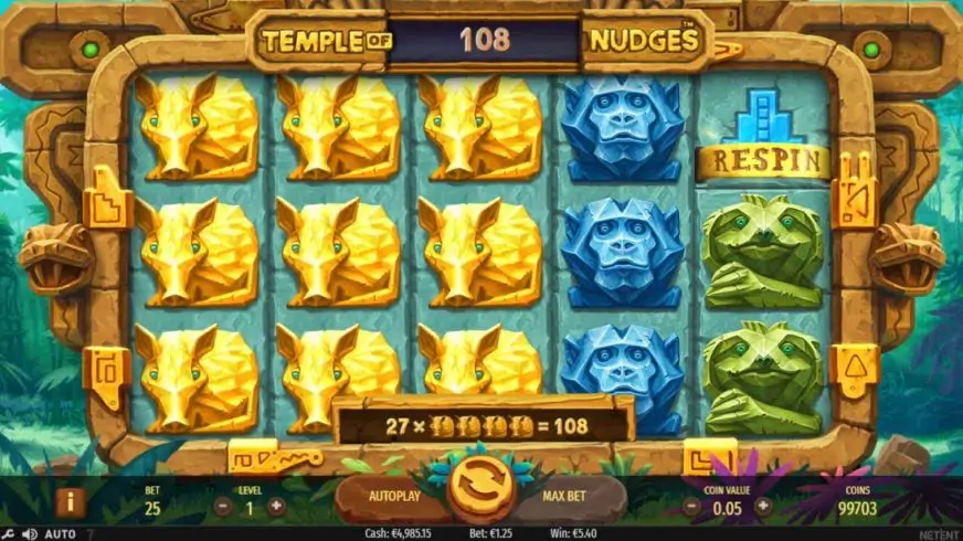 Temple of Nudges slot screenshot 3