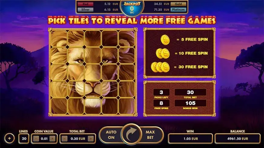 African King slot screenshot 