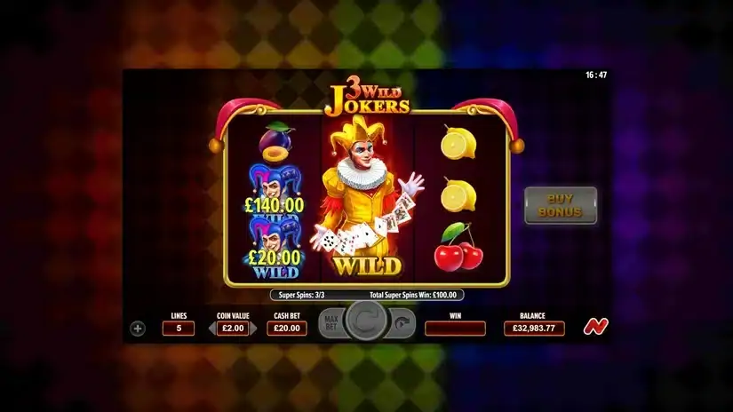 3 Wild Jokers slot screenshot 6