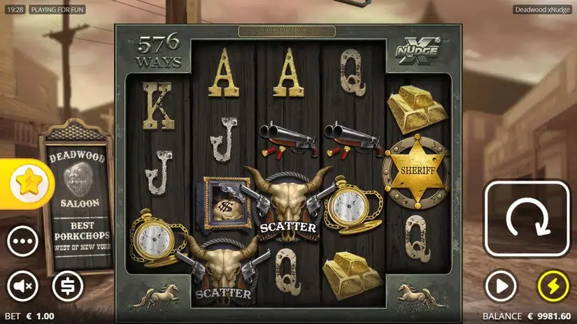 Deadwood xNudge slot screenshot 