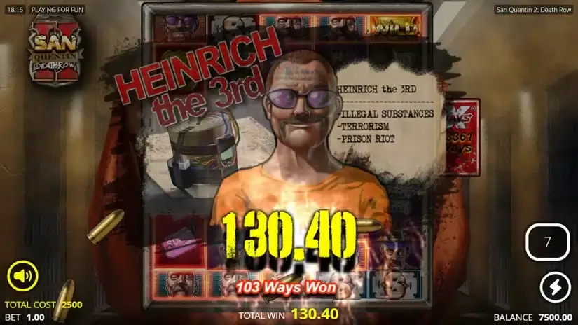 San Quentin 2: Death Row slot screenshot 