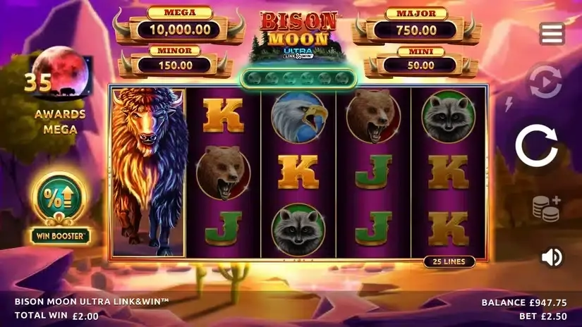 Bison Moon Ultra Link & Win slot screenshot 3