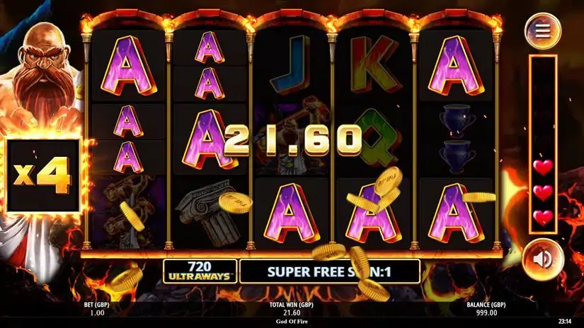 God of Fire slot screenshot 2