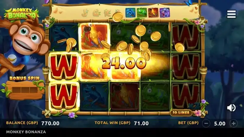 Monkey Bonanza slot screenshot 