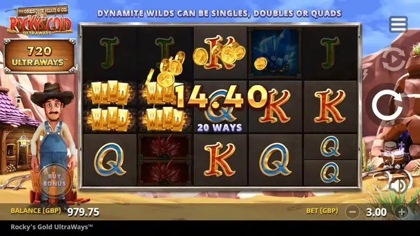 Rocky’s Gold Ultraways slot screenshot 3
