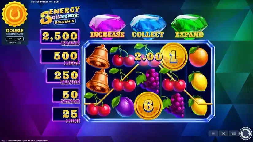 3 Energy Diamonds slot screenshot 2