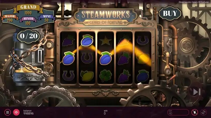 Steamworks Gears of Fortune slot screenshot 