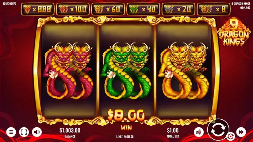 9 Dragon Kings slot screenshot 2