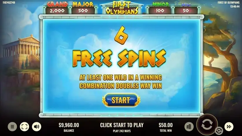 First of Olympians slot screenshot 3