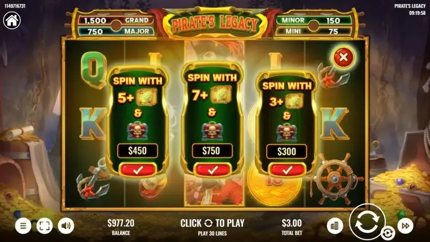 Pirate’s Legacy slot screenshot 2