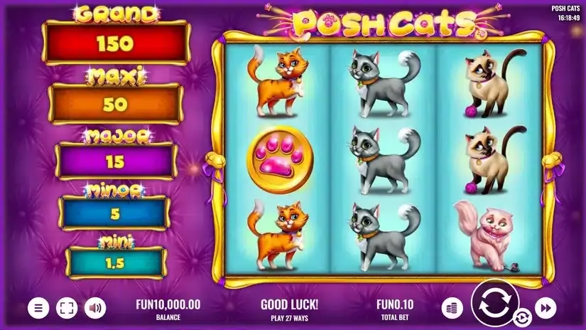 Posh Cats slot screenshot 1