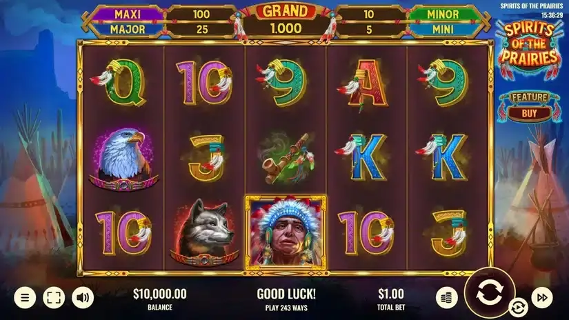 Spirits of the Prairies slot screenshot 1