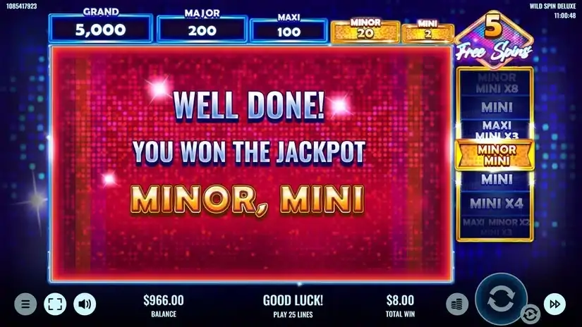 Wild Spin Deluxe slot screenshot 